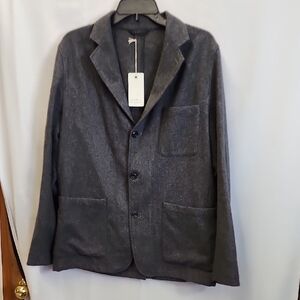 (0407) Hartford Gray Blazer with Relaxed Fit and Notched Lapels